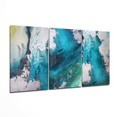 Abstract Blue Glass Wall Art.